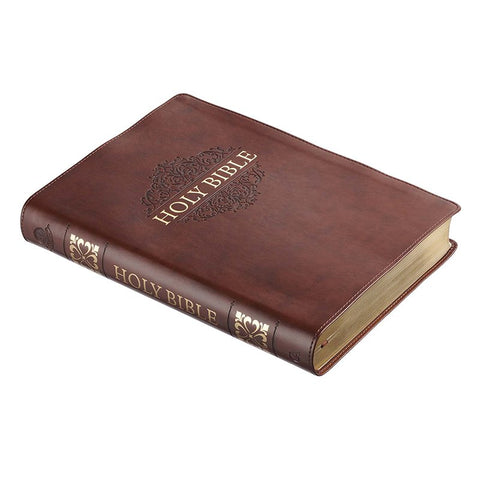 KJV Super Giant Print Bible-Brown LuxLeather