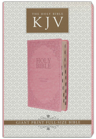 KJV Giant Print Full Size Bible-Pink LuxLeather Indexed