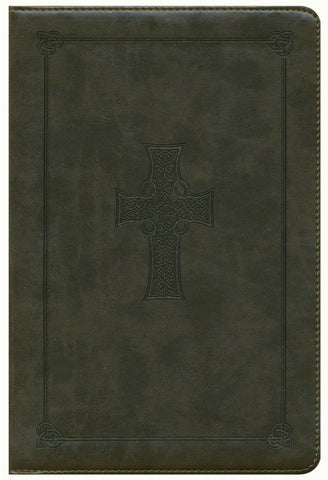 ESV Personal-Size Study Bible, TruTone, Olive Celtic Cross Design