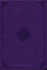 ESV Large Print Thinline Reference Bible-soft leather-look, purple with ornament design, Limited Quantities Available