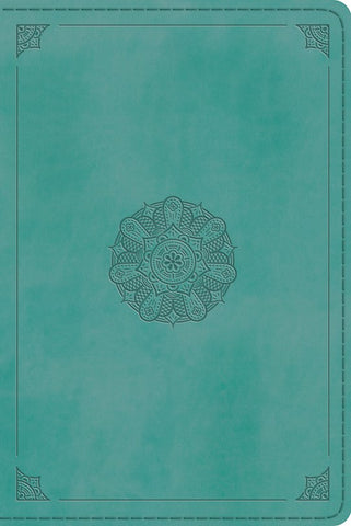 ESV Large Print Value Thinline Bible-Turquoise Emblem Design TruTone