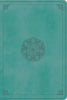 ESV Large Print Value Thinline Bible-Turquoise Emblem Design TruTone
