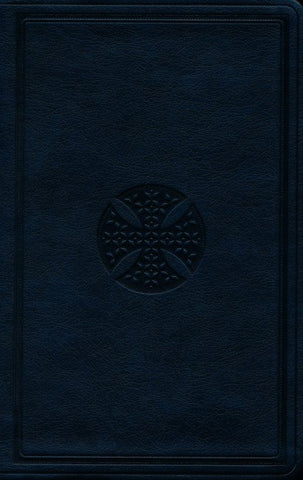 ESV Large Print Value Thinline Bible-Navy Mosaic Cross Design TruTone