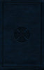 ESV Large Print Value Thinline Bible-Navy Mosaic Cross Design TruTone