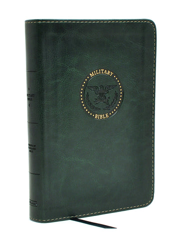 Military Compact Bible, Green LeatherTouch for Soldiers CSB
