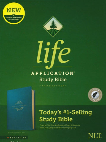 Life Application Study Bible (Third Edition)-RL-Teal Blue LeatherLike Indexed-NLT