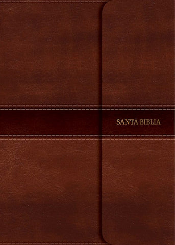 Spanish-RVR 1960 Large Print Compact Bible-Brown LeatherTouch w/Magnetic Flap Indexed