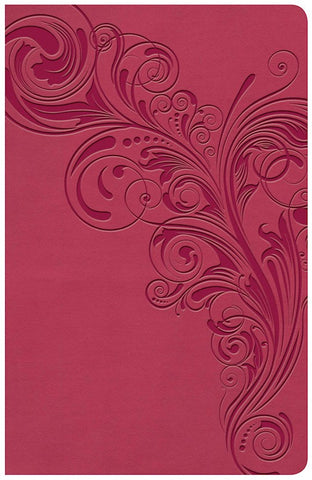 CSB Large Print Personal Size Reference Bible-Pink LeatherTouch Indexed