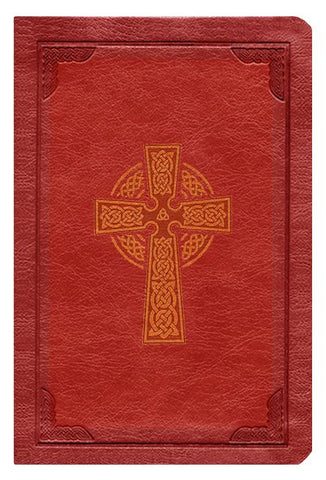 KJV Large Print Compact Reference Bible-Burgundy Celtic Cross LeatherTouch LIMITED QUANTITIES AVAILABLE