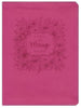 Message/Large Print Bible (Numbered Edition)-Dusty Rose Floral LeatherLook