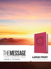 Message/Large Print Bible (Numbered Edition)-Dusty Rose Floral LeatherLook