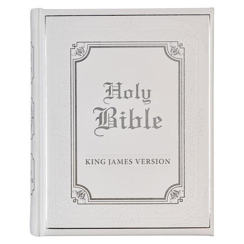 KJV Family Bible-White Faux Leather Hardcover