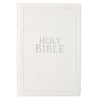 KJV Large Print Thinline Wedding Bible-White LuxLeather Indexed