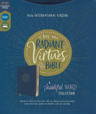 NIV Radiant Virtues Bible: A Beautiful Word Collection (Comfort Print)-Navy Blue Leathersoft