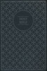 NIV Value Thinline Bible/Large Print Charcoal/Black Leathersoft with Holy Bible Geo Pattern