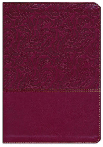 NKJV Comfort Print Full Color Study Bible, Imitation Leather, cranberry, indexed
