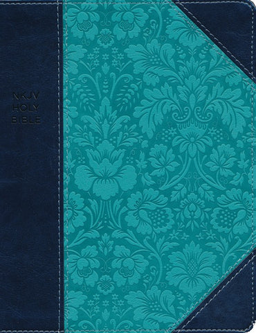 NKJV Journal The Word Reference Bible (Comfort Print)-Navy/Turquoise Leathersoft