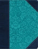 NKJV Journal The Word Reference Bible (Comfort Print)-Navy/Turquoise Leathersoft
