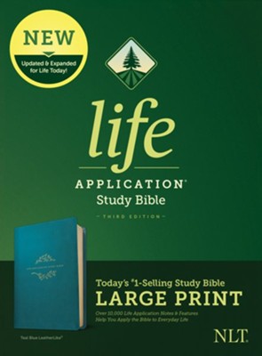 Life Application Study Bible/Large Print (Third Edition) (RL)-Teal Blue LeatherLike-NLT