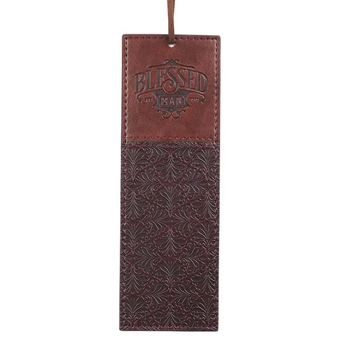 Bookmark-Blessed Man-LuxLeather-Tan/Brown