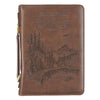 Bible Cover LG Brown Wings Like Eagles Isaiah 40:31