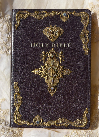 KJV Jeweled Heart, Angels with Cross Burgundy Reference Bible