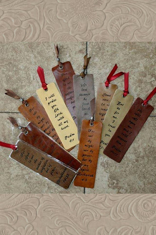 Leather Scripture Bookmarks Psalm 9:1