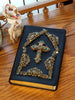 NASB Lake Blue Stone Jeweled Black Compact Bible
