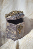 Tall Hexagon Beveled Soapstone Box with Natures Symbols of Faith