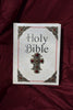 NCV Catholic Family Bible-St Joseph Large Print Ivory with Brass Stampings and Red Stones