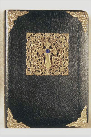 Compact Bible Cross with Cobalt Blue Center - Choice of NKJV or KJV