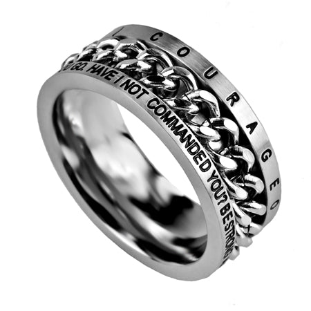 Chain Ring Strong & Courageous Joshua 1:9