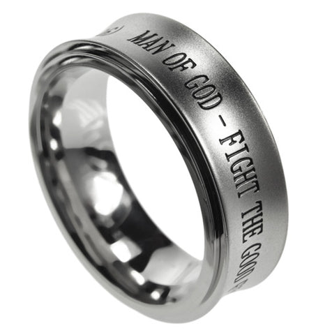 Spinner Silver Ring "Man Of God"