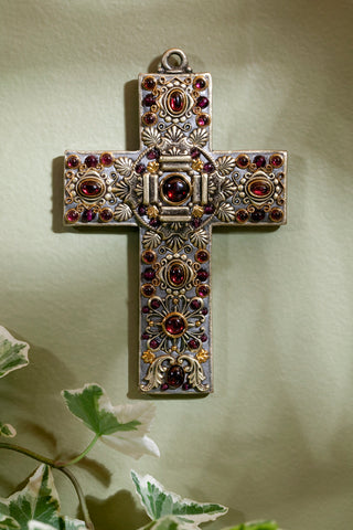 Garnet Gemstone Wall Cross