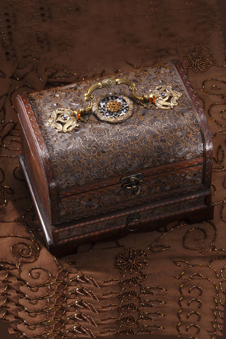 Brass Filigree Keepsake Box with Drawer Limited Quantities
