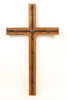 Rustic Barbed Wire Old Door Cross- 32"