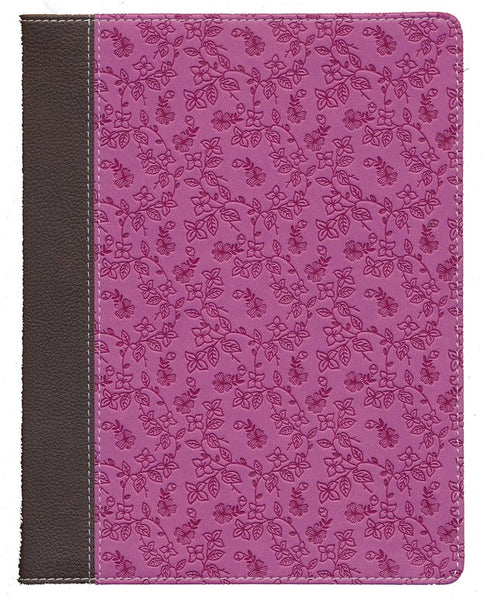 NIV Journal The Word Bible/Large Print-Orchid/Chocolate Duo-Tone