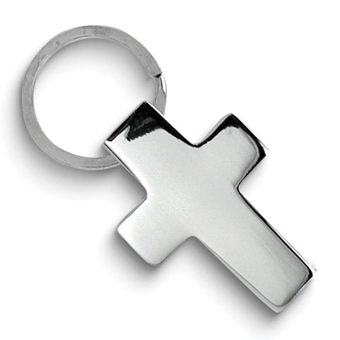 Nickel-plated Cross Key Ring
