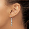 Sterling Silver Cross Ichthus Fish Dangle Earrings