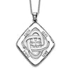 Sterling Silver Rhodium-plated Antiqued Family Blessings 18in Necklace