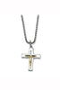 Two-Tone Steel and 14K Accent Crucifix Cross Necklace