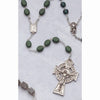 Celtic Crucifix Glass Shamrock Bead Rosary