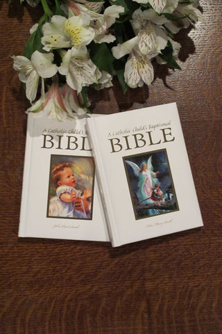 NAB A Catholic Child's Baptismal Bible-ANGEL Image  (In Picture on Right)