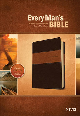 NIV Every Man's Bible-Deluxe Heritage Edition-Brown/Tan TuTone Indexed
