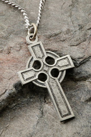 Sterling Silver Celtic Cross Pendant 28x20 MM
