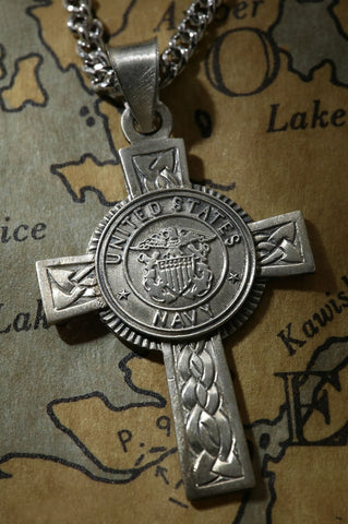 Sterling Silver Navy Cross Pendant