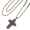 Garnet Lace Crystal Cross Pendant