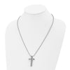 Titanium Polished 1/2pt. Diamond Cross 22in Necklace