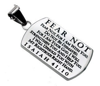 Silver Shield Cross Necklace Isaiah 41:10