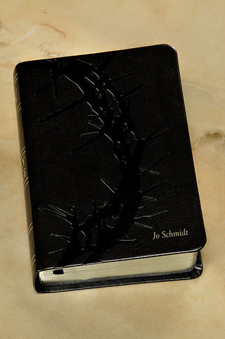 KJV Giant Print Reference Bible-Charcoal Crown of Thorns LeatherTouch Indexed